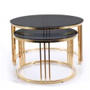 Комплект SIGNAL VIENNA (2 стола журнальных) дымчатый/золотой